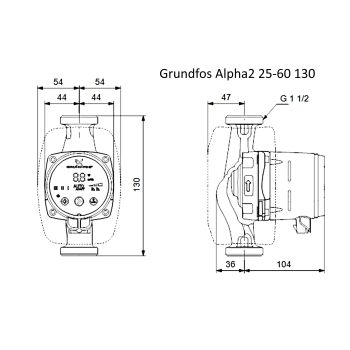Циркуляционный насос Grundfos Alpha2 25-60 130 (99411150) купить в интернет-магазине «Арматура» Киев Украина