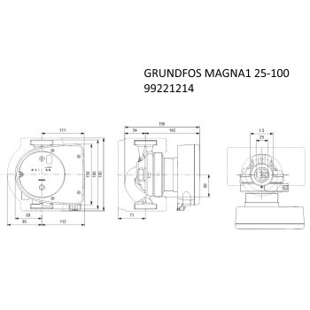 Регульований циркуляційний насос GRUNDFOS MAGNA1 25-100 99221214 купити в інтернет-магазині «Арматура» Київ Україна