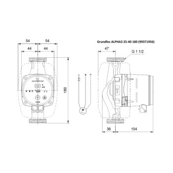 Насос циркуляційний ALPHA3 25-40 180 Grundfos 99371956 купити в інтернет-магазині «Арматура» Київ Україна