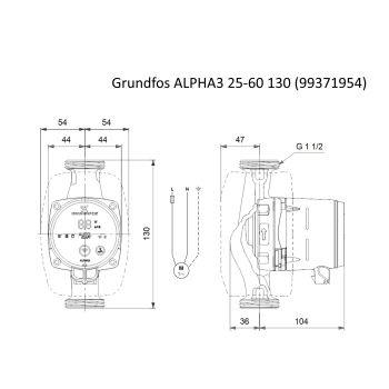 Насос циркуляційний Grundfos ALPHA3 25-80 180 (99371961) купити в інтернет-магазині «Арматура» Київ Україна