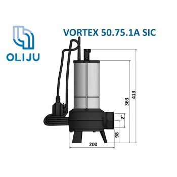 Насос дренажно-фекальний OLIJU Vortex F 50.75.1A SIC купити в інтернет-магазині «Арматура» Київ Україна