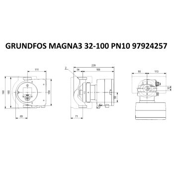 Регульований циркуляційний насос GRUNDFOS MAGNA3 32-100 PN10 97924257 купити в інтернет-магазині «Арматура» Київ Україна