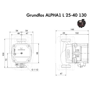 Насос циркуляционный Grundfos ALPHA1 L 25-40 130 (99160578) купить в интернет-магазине «Арматура» Киев Украина