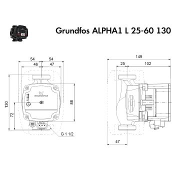 Насос циркуляционный Grundfos ALPHA1 L 25-60 130 (99160583) купить в интернет-магазине «Арматура» Киев Украина