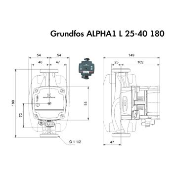 Насос циркуляційний Grundfos ALPHA1 L 25-40 180 (99160579) купити в інтернет-магазині «Арматура» Київ Україна