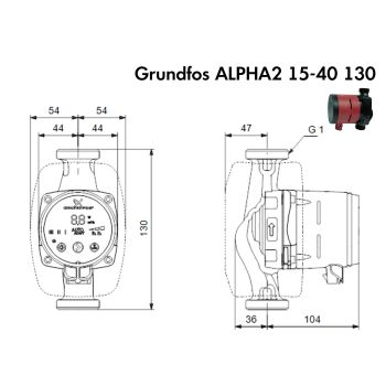 Циркуляційний насос Grundfos ALPHA2 15-40 130 (99411107) купити в інтернет-магазині «Арматура» Київ Україна