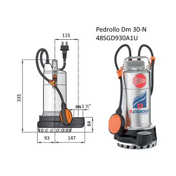 Насос для дренажа Pedrollo Dm 30-N 48SGD930A1U купить в интернет-магазине «Арматура» Киев Украина