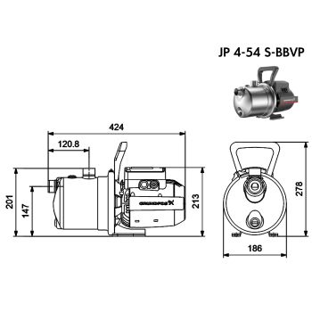 Поверхневий насос Grundfos JP 4-54 S-BBVP (99458768) купити в інтернет-магазині «Арматура» Київ Україна