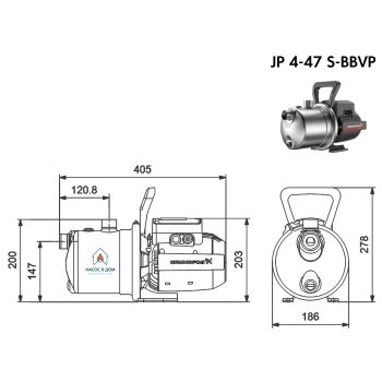 Поверхневий насос Grundfos JP 4-47 S-BBVP (99458767) купити в інтернет-магазині «Арматура» Київ Україна