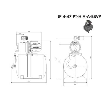 Насосная станция Grundfos JP 4-47 PT-H A-A-BBVP 60L (99594664) купить в интернет-магазине «Арматура» Киев Украина