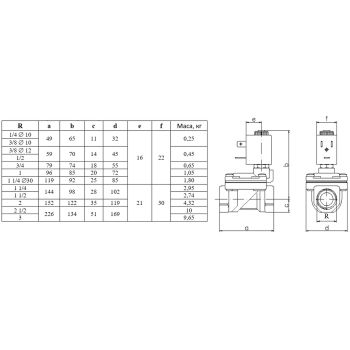 Электромагнитный клапан ACL E107DE12 Ду15 купить в интернет-магазине «Арматура» Киев Украина