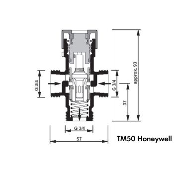 Термозмішувальний клапан TM50-1/2A Honeywell DN 15 купити в інтернет-магазині «Арматура» Київ Україна