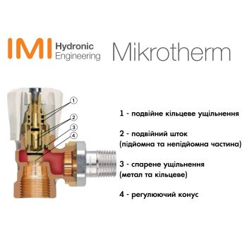 Клапан радиаторный Mikrotherm Dn20 купить в интернет-магазине «Арматура» Киев Украина