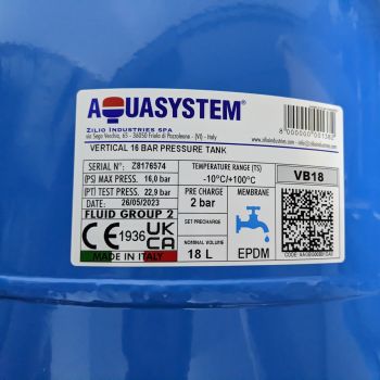 Гідроакумулятор Aquasystem VB18 PN16 купити в інтернет-магазині Арматура в м. Київ, Україна