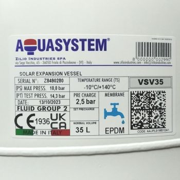 Расширительный бак Aquasystem VSV35 для гелиосистем купить в интернет-магазине «Арматура» Киев Украина
