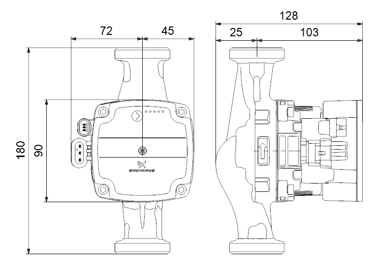 Габаритный чертеж ALPHA SOLAR 25-145 180)